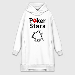 Женское худи-платье Poker Stars, цвет: белый