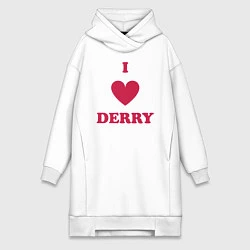 Женское худи-платье I Love Derry, цвет: белый