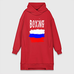 Женское худи-платье Бокс Россия, цвет: красный