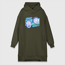 Женское худи-платье JERRY & MORTY, цвет: хаки