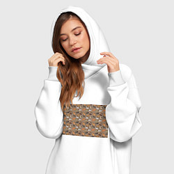 Женское худи-платье Кони-лошади, цвет: белый — фото 2