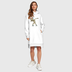 Женское худи-платье Dab Skeleton, цвет: белый — фото 2