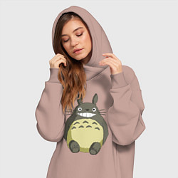 Женское худи-платье Тоторо, цвет: пыльно-розовый — фото 2