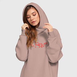 Женское худи-платье LIL PEEP НА СПИНЕ, цвет: пыльно-розовый — фото 2