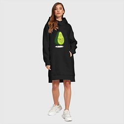 Женское худи-платье Авокадо любовь, цвет: черный — фото 2