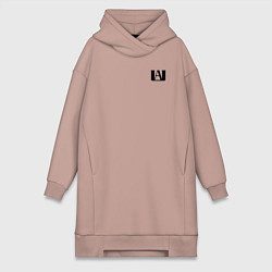 Женское худи-платье MY HERO ACADEMIA НА СПИНЕ, цвет: пыльно-розовый