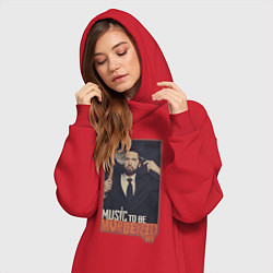 Женское худи-платье Eminem, цвет: красный — фото 2