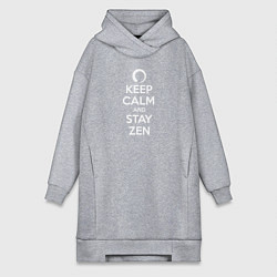 Женское худи-платье Keep calm & stay Zen, цвет: меланж