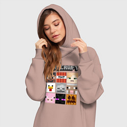 Женское худи-платье MINECRAFT, цвет: пыльно-розовый — фото 2