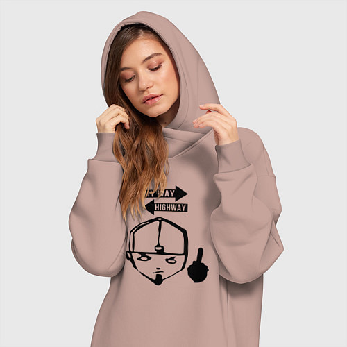 Женская толстовка-платье LIMP BIZKIT / Пыльно-розовый – фото 3