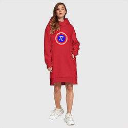 Женское худи-платье Математический щит, цвет: красный — фото 2