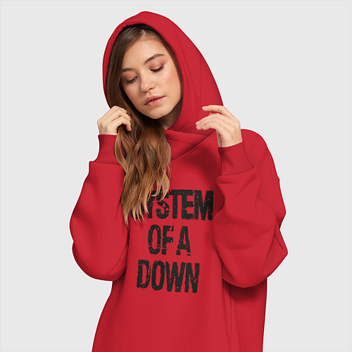 Женская толстовка-платье System of a down / Красный – фото 3
