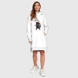 Женское худи-платье Енот Джо, цвет: белый — фото 2