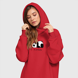 Женское худи-платье Я усталь, цвет: красный — фото 2