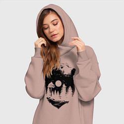 Женское худи-платье Bear, цвет: пыльно-розовый — фото 2