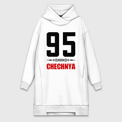 Женское худи-платье 95 Chechnya, цвет: белый