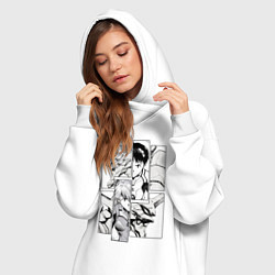 Женское худи-платье Аска и Синдзи, Евангелион, цвет: белый — фото 2