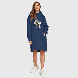 Женское худи-платье Snoopy, цвет: тёмно-синий — фото 2