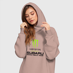 Женское худи-платье MONSTER ENERGY Z, цвет: пыльно-розовый — фото 2