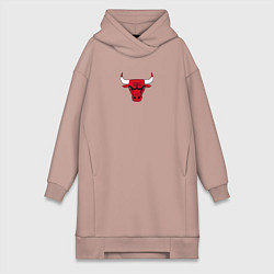 Женское худи-платье CHICAGO BULLS, цвет: пыльно-розовый