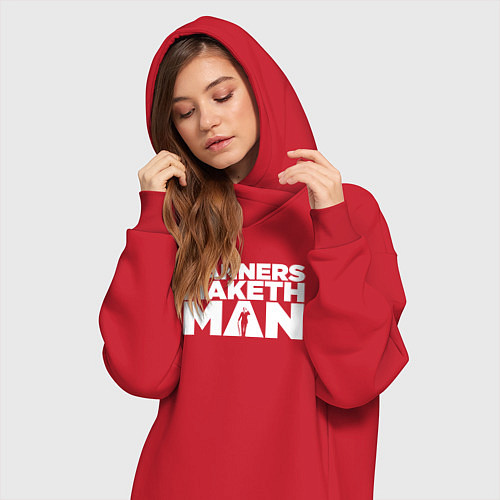 Женская толстовка-платье Manners maketh man / Красный – фото 3