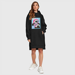 Женское худи-платье Vaporwave Ramen, цвет: черный — фото 2