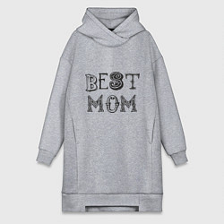 Женское худи-платье Лучшая мама - best mom, цвет: меланж