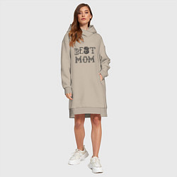 Женское худи-платье Лучшая мама - best mom, цвет: миндальный — фото 2