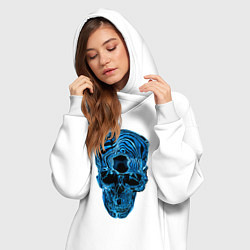 Женское худи-платье Skull - illusion, цвет: белый — фото 2