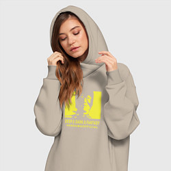 Женское худи-платье VANSAMA OFFICIAL Yellow, цвет: миндальный — фото 2