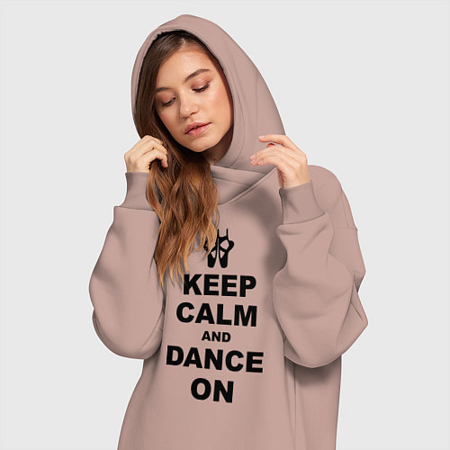 Женская толстовка-платье Keep Calm & Dance On / Пыльно-розовый – фото 3