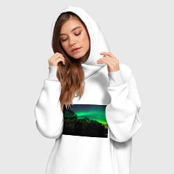 Женское худи-платье Северное сияние, цвет: белый — фото 2