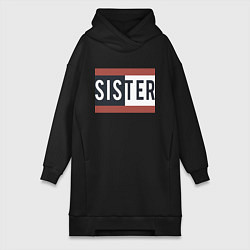 Женское худи-платье Sister, цвет: черный
