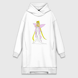 Женское худи-платье Sailor MoonСеренити, цвет: белый