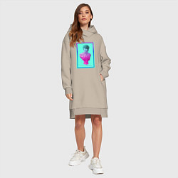 Женское худи-платье Vaporwave 10, цвет: миндальный — фото 2