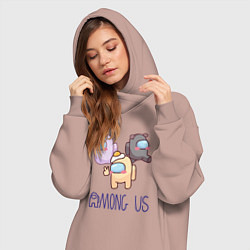 Женское худи-платье Among Us, цвет: пыльно-розовый — фото 2