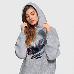 Женское худи-платье Кен Канеки, цвет: меланж — фото 2