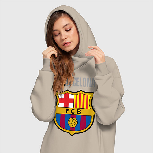 Женская толстовка-платье Barcelona FC / Миндальный – фото 3