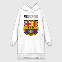 Женское худи-платье Barcelona FC, цвет: белый