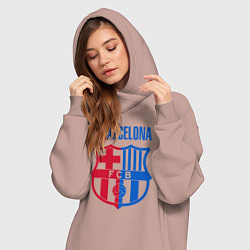 Женское худи-платье Barcelona FC, цвет: пыльно-розовый — фото 2