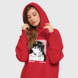 Женское худи-платье Аска ева 02, цвет: красный — фото 2