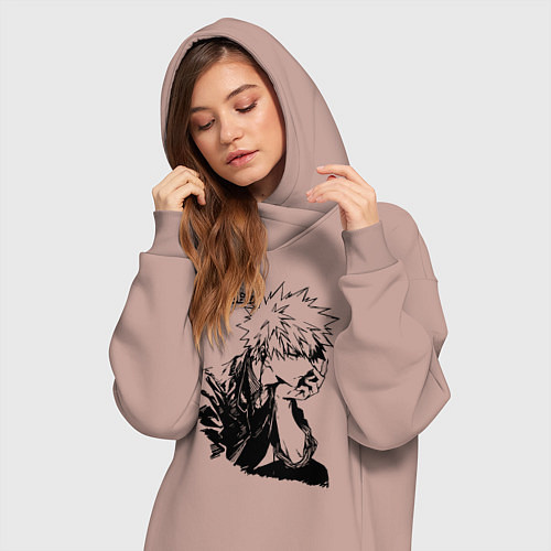 Женская толстовка-платье Моя геройская академия / Пыльно-розовый – фото 3