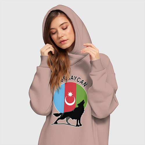 Женская толстовка-платье Азербайджан / Пыльно-розовый – фото 3