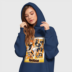 Женское худи-платье Haikyuu Haikyu Haikuu, цвет: тёмно-синий — фото 2