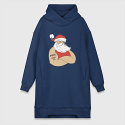 Женское худи-платье Santa Claus, цвет: тёмно-синий
