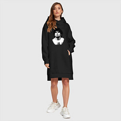 Женское худи-платье Диего Марадона, цвет: черный — фото 2