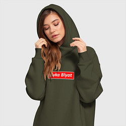 Женское худи-платье CS:GO Cyka Blyat, цвет: хаки — фото 2