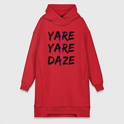 Женское худи-платье YARE YARE DAZE, цвет: красный