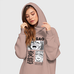 Женское худи-платье Ahegao, цвет: пыльно-розовый — фото 2