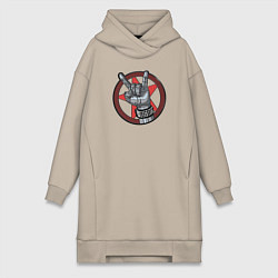 Женское худи-платье Johnny Silverhand 01, цвет: миндальный